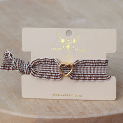 Bracelet heart ruffle brown