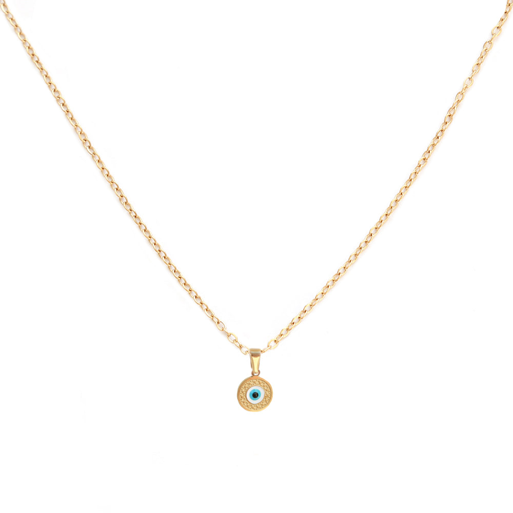 Cadena de oro con mal de ojo redonda