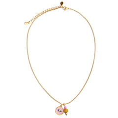 Golden necklace mystic soul eye pink