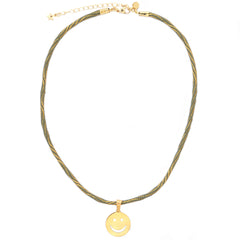 Collier smiley olive or