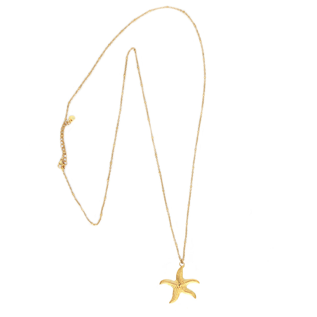 Long gold chain starfish