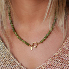 Collier Javéa pierre d'olive