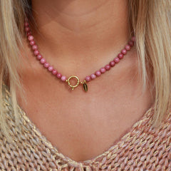 Collier Javea en pierre rose
