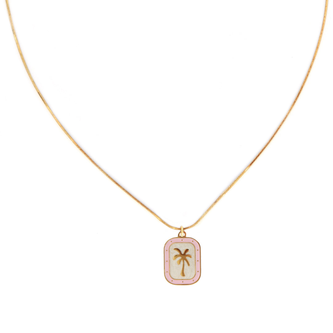 Chaîne en or palmier royal rose