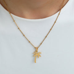 Gold chain ball chain palm