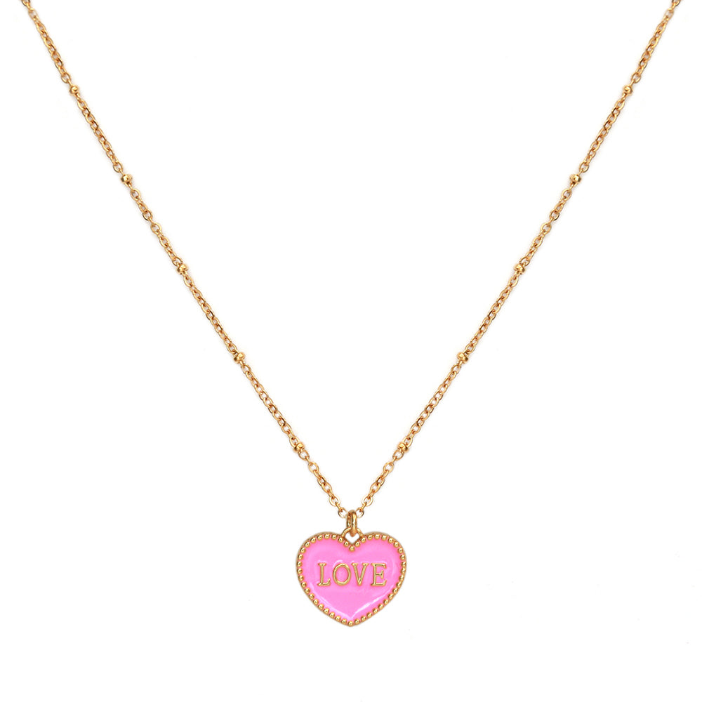 Goldene Kette pink heart love