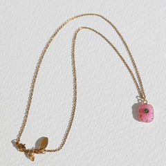Collier en or avec pierre essentielle quartz rose