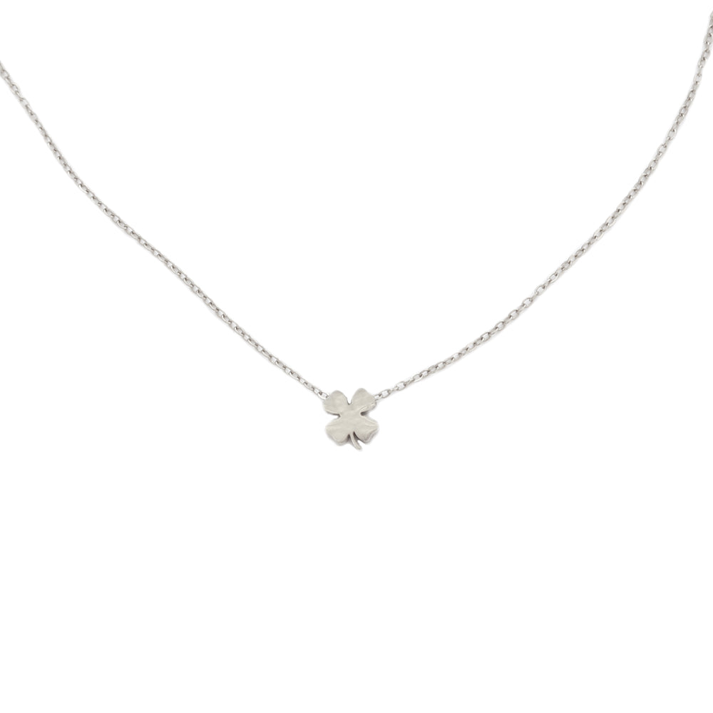 Silver four-leaf clover necklace