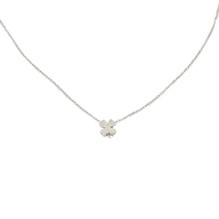 Silver four-leaf clover necklace