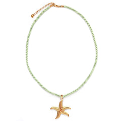 Statement ketting met zeester groen