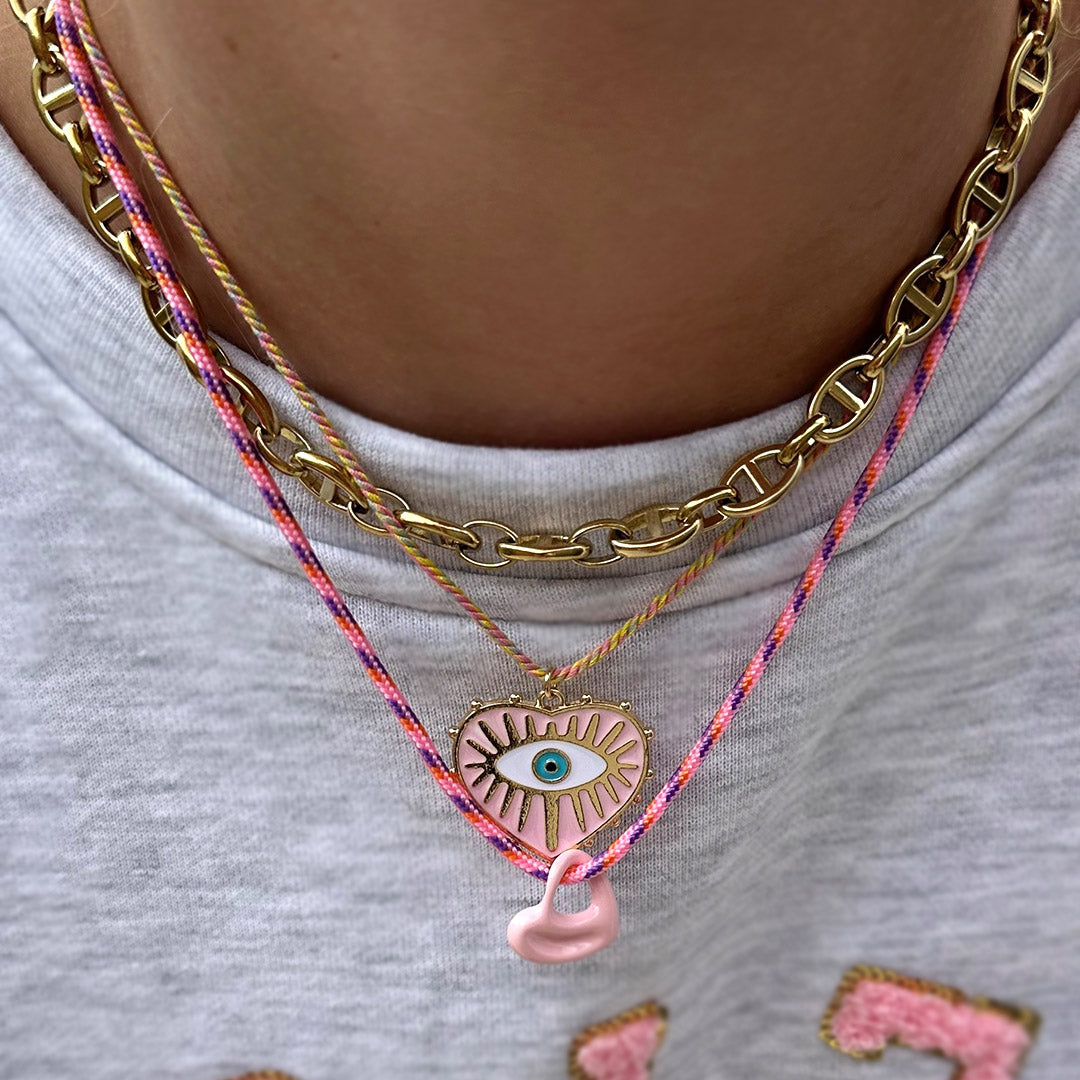 Ketting surf pink heart