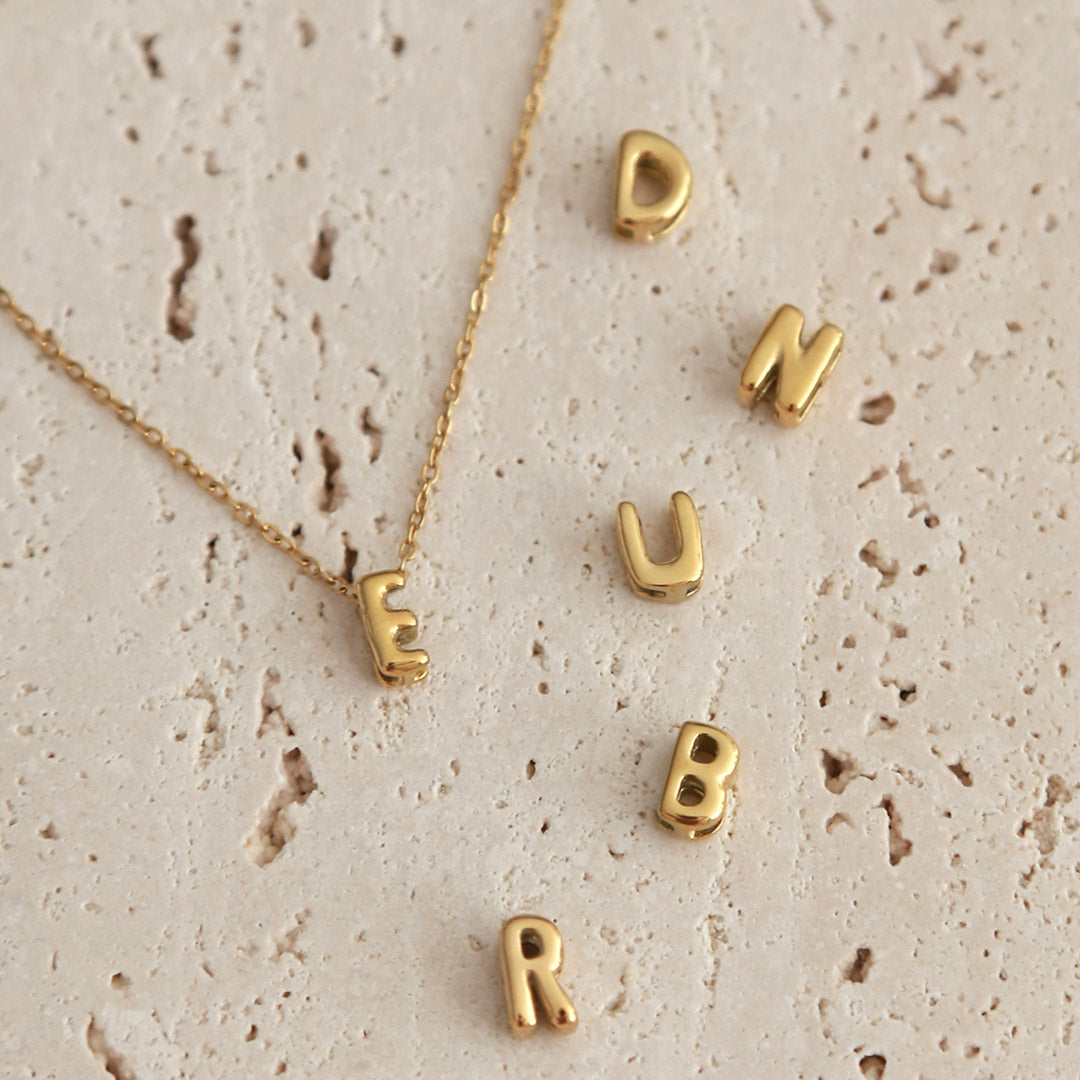 Gouden ketting met initiaal naar keuze