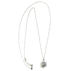 Collar largo de plata sol
