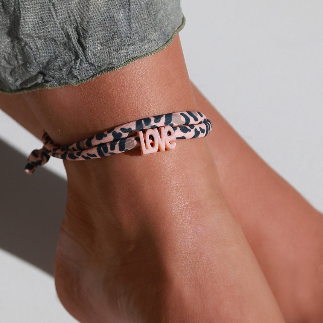 Bracelet de cheville léopard love - choisissez votre propre couleur !