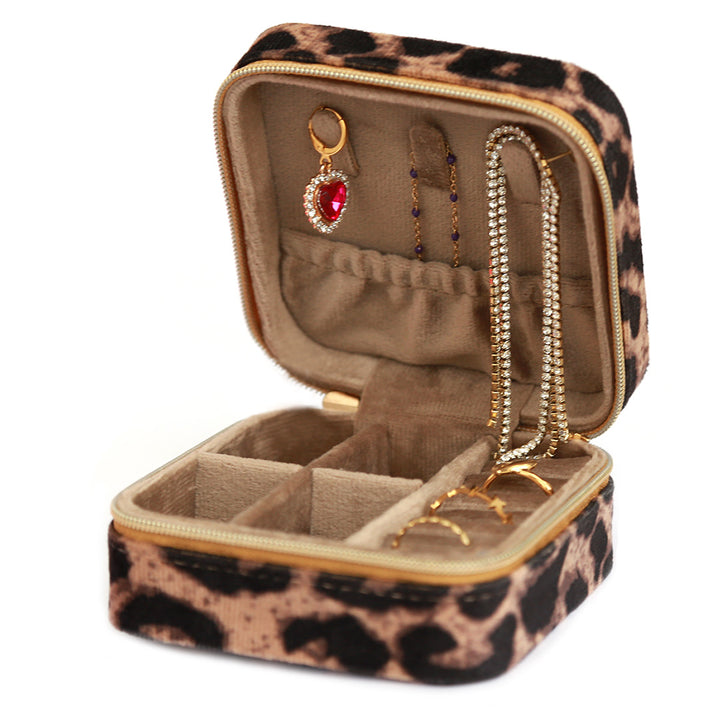 Jewelry box velvet leopard