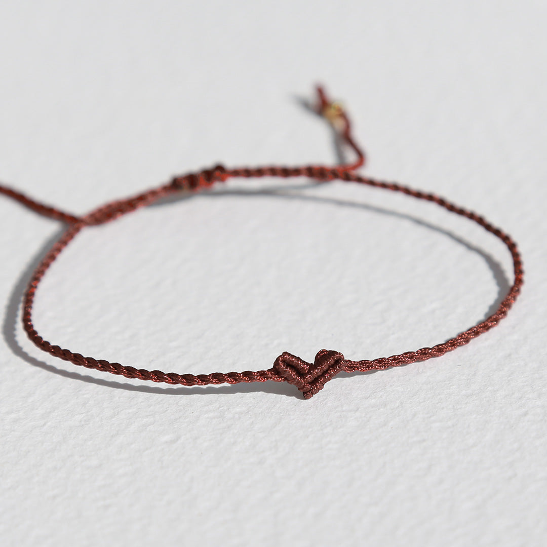 Armband klein hart walnoot