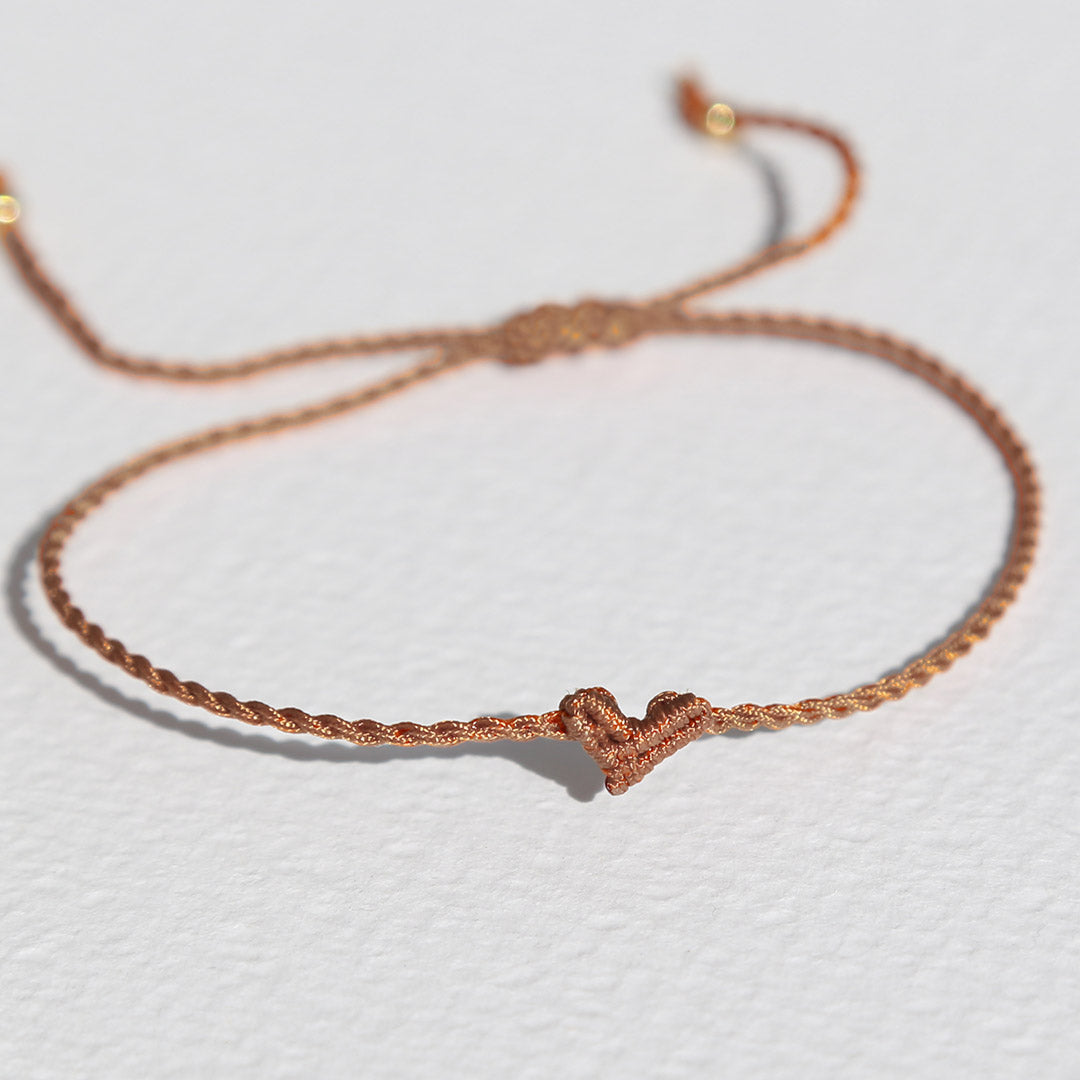 Bracelet small heart taupe