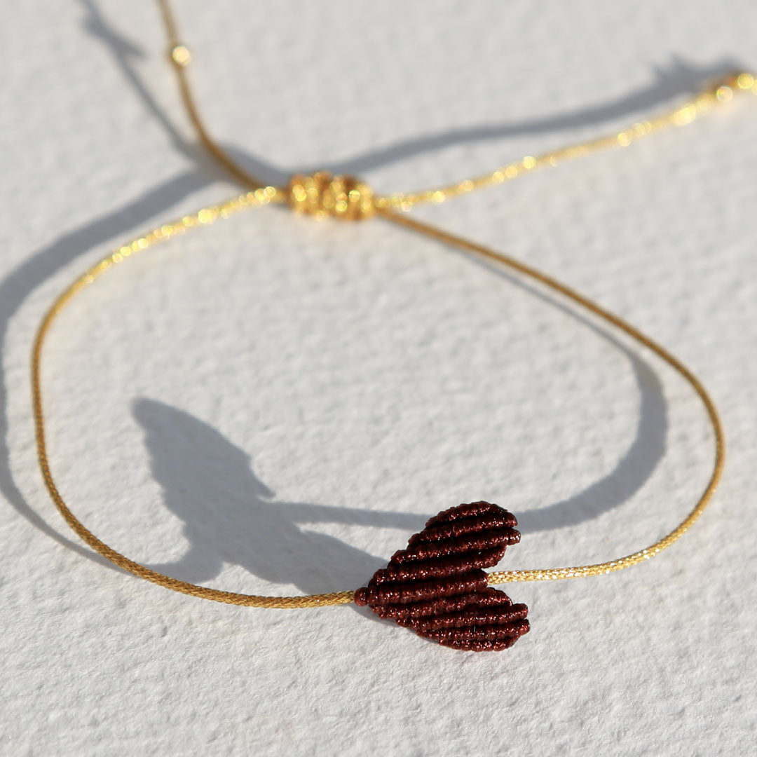   Armband großes Herz braunes 