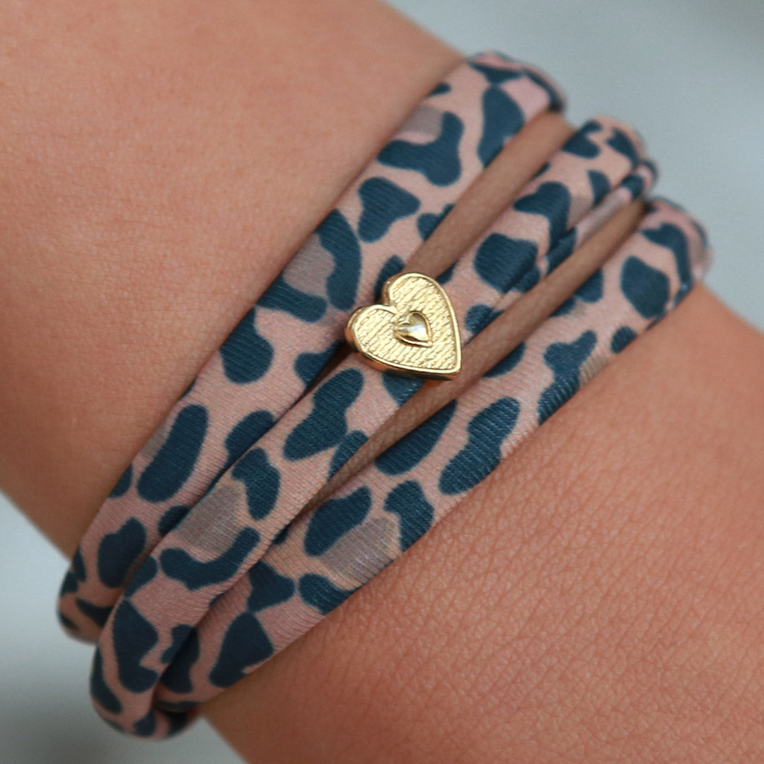 Leopard bracelet heart gold