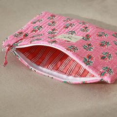 Make-up tasje pink flower