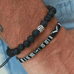 Bracelet  black lava for men