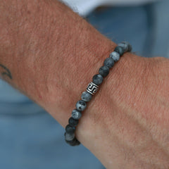 Armband grey stone for men