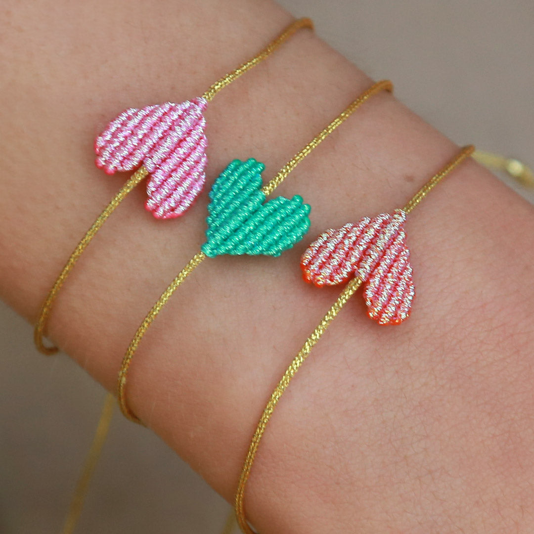 Armband heart metallic turquoise
