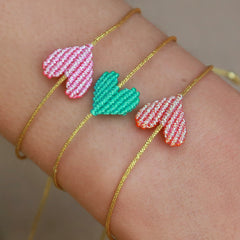 Armband heart metallic turquoise