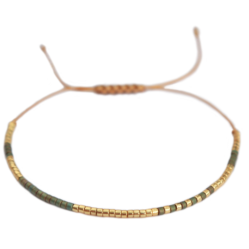 Miyuki armband olive gold