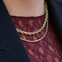 Cadena fina de oro cadena retorcida