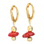 Gold earrings vedra marble olive