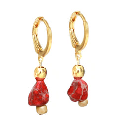Goldohrringe Vedra Marmor rot