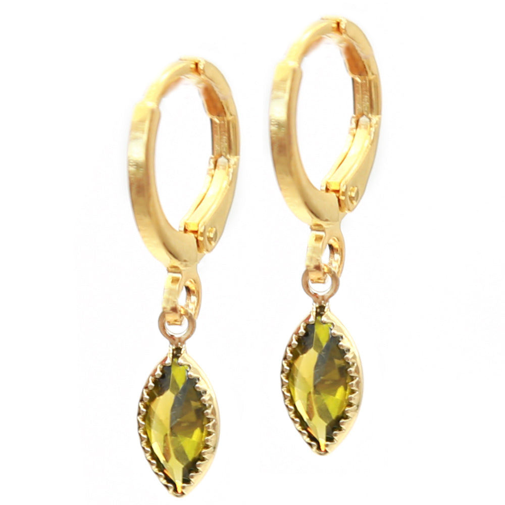 Gold earrings drops olive