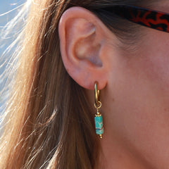 Earring marble turquoise