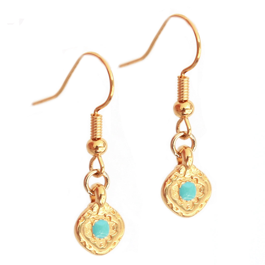 Ohrringe Amazonit Gold