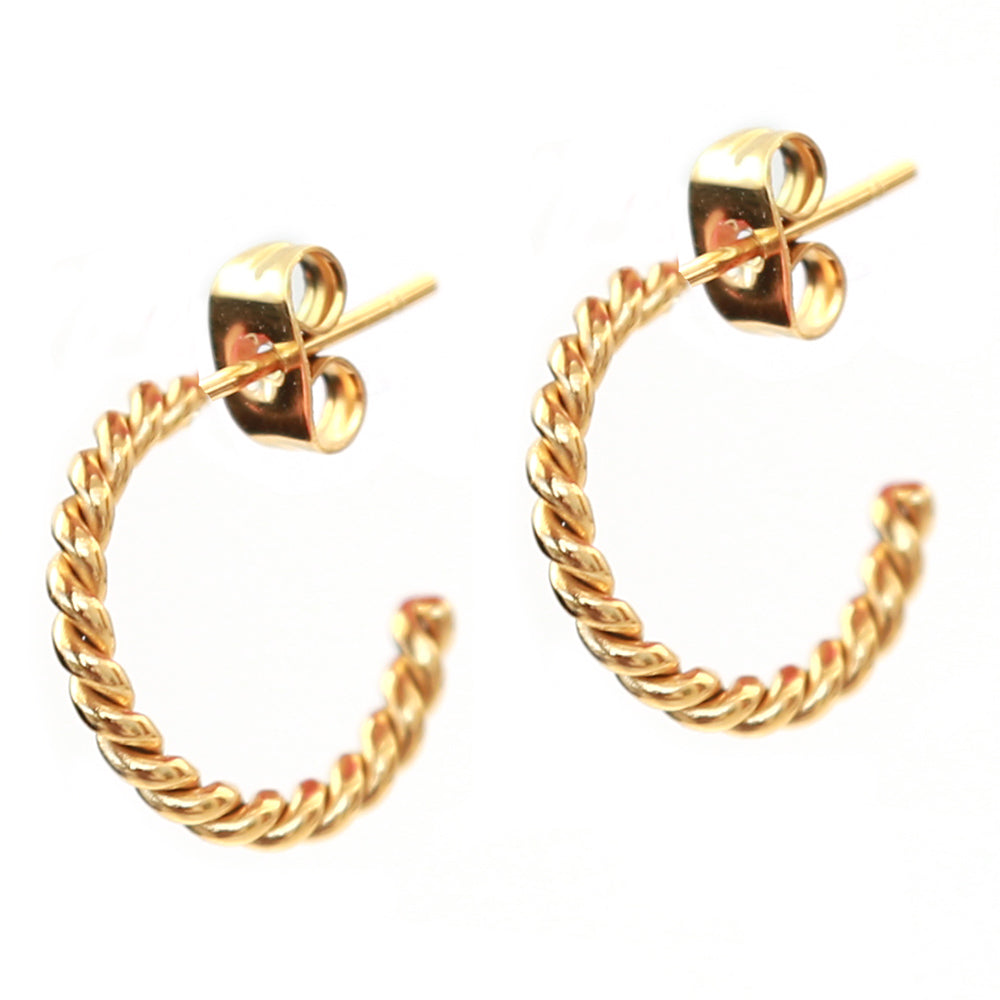 Gold earrings little twisted