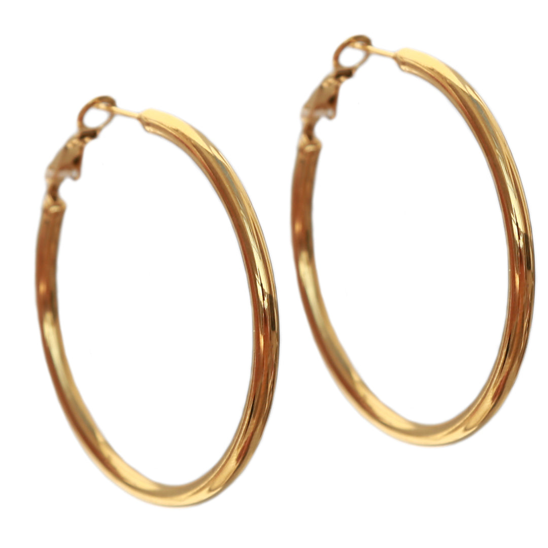 Fine gold hoops large