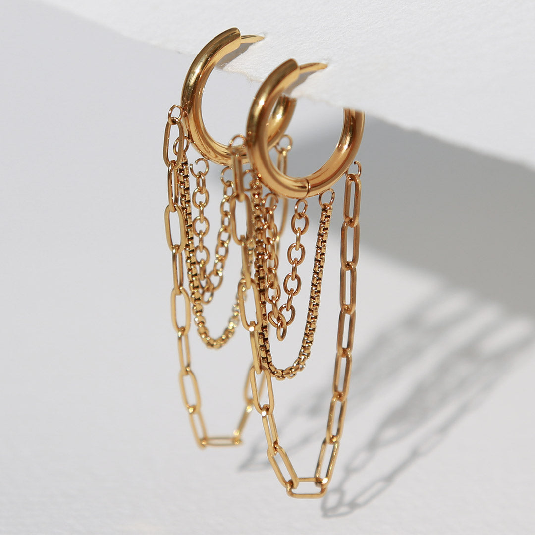 Gold Chain Reaction earrings