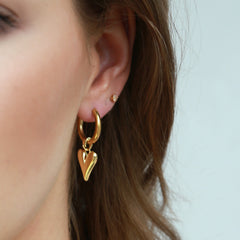 Gouden oorbellen beat of my heart