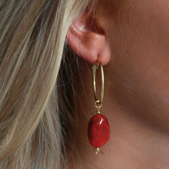 Pendientes rocks burdeos