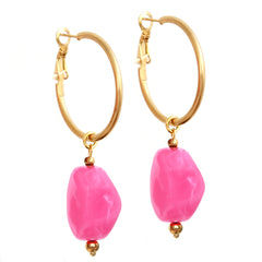 Oorbellen rocks pink