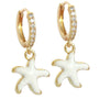 Gouden oorbellen starfish paars