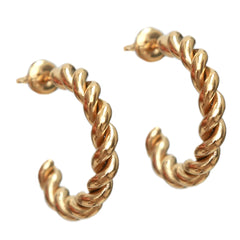 Gouden oorbellen twisted hoops
