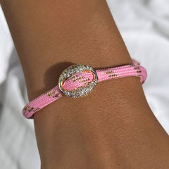Armband bean diamant roze