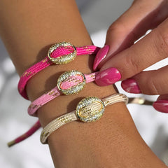 Armband bean diamant felroze