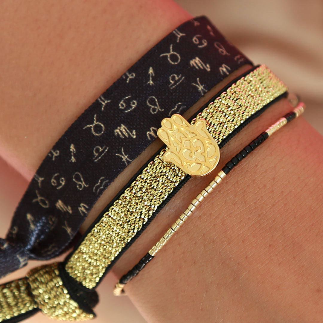 Miyuki bracelet black gold
