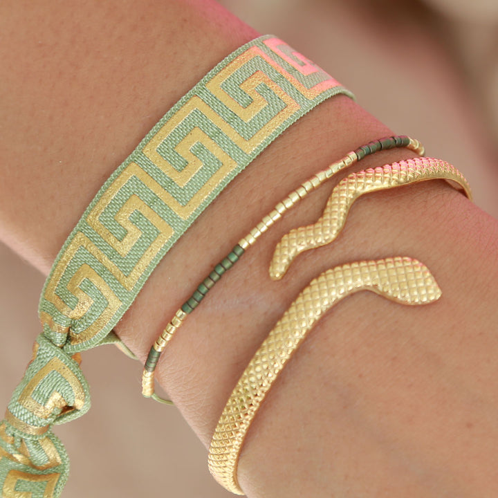 Miyuki armband olive gold