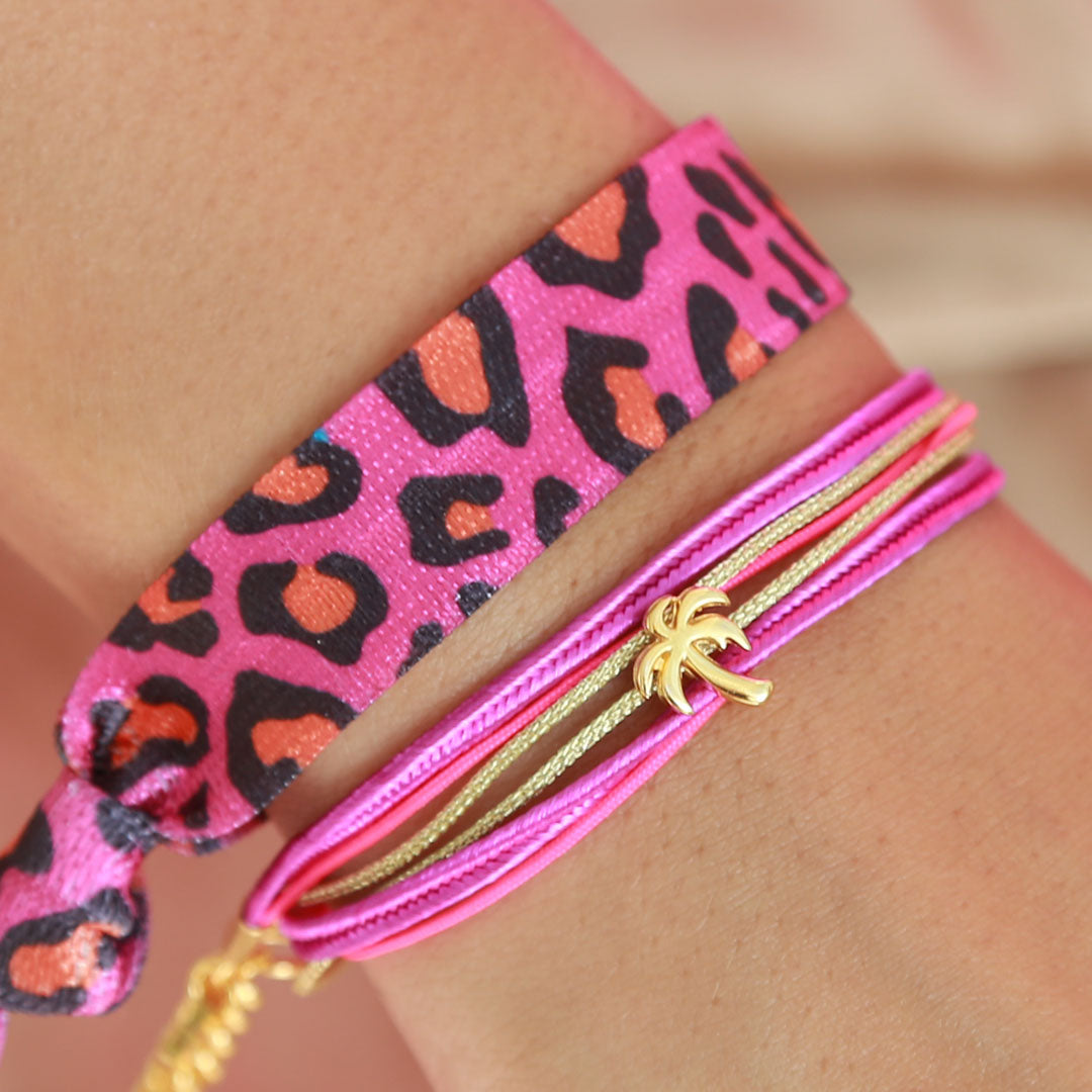 Wrap bracelet pink palm
