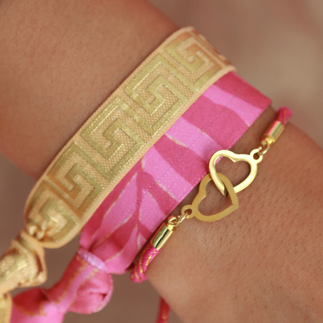 Bracelet hearts pink gold