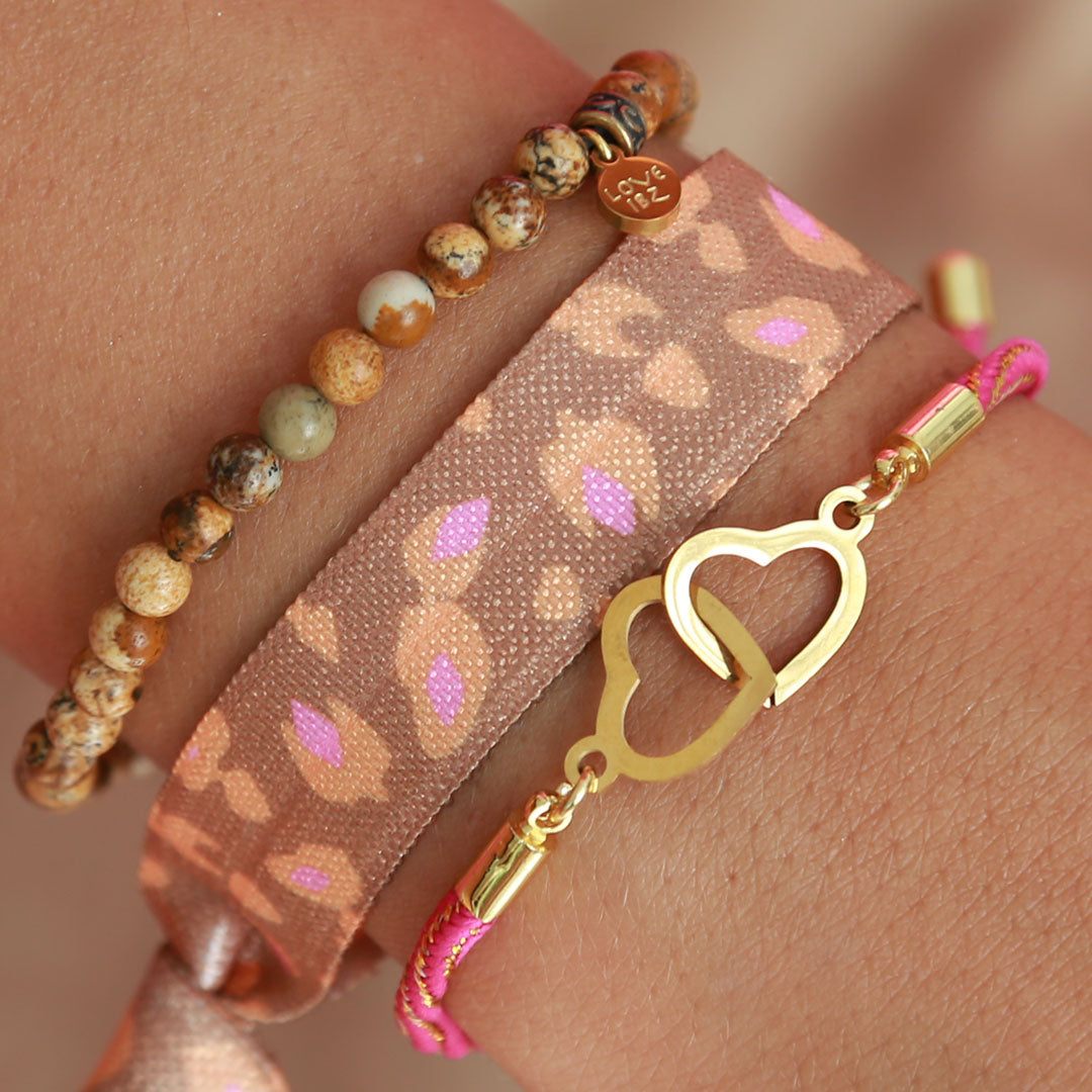 Armband hearts pink gold